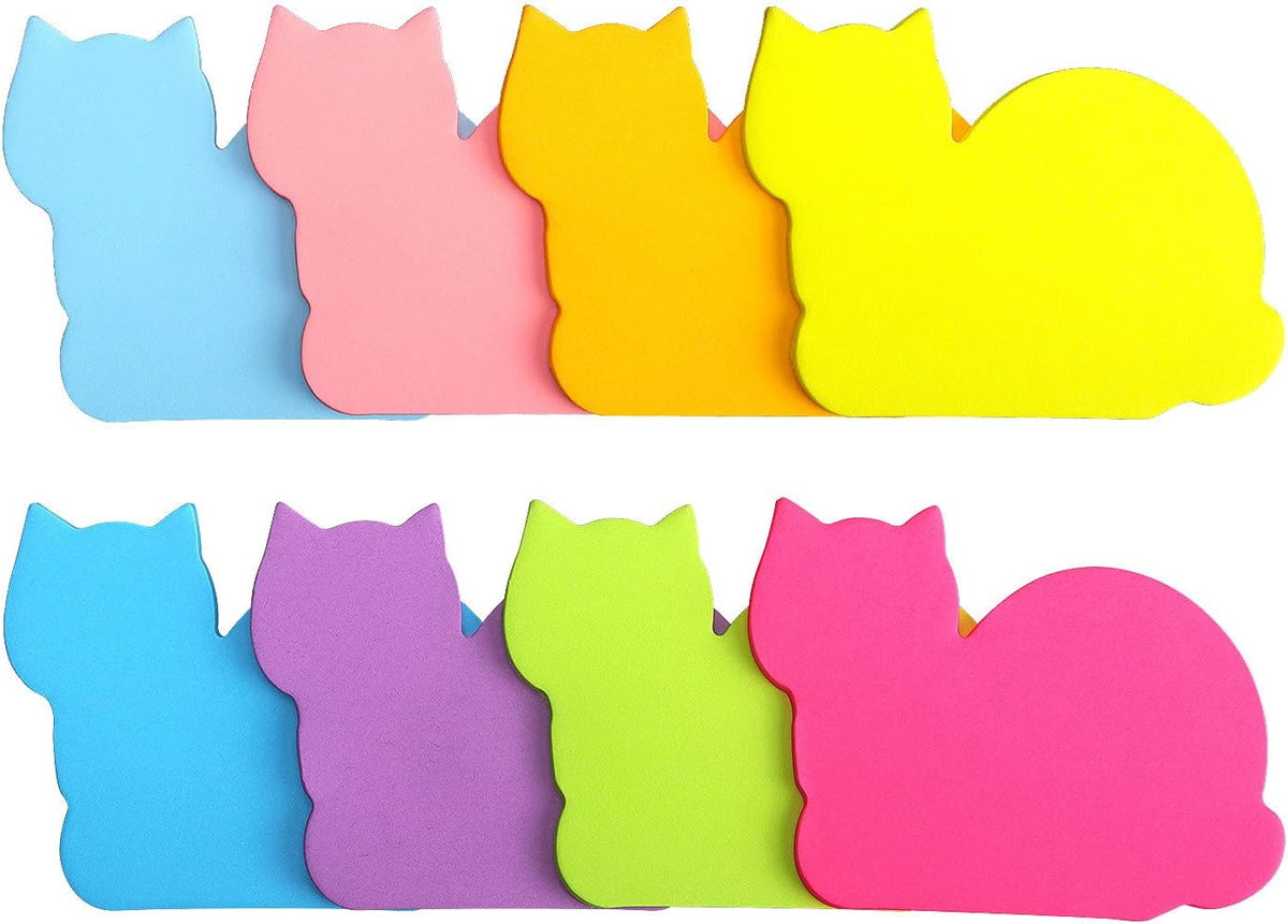 SIMONA Cute Cat Sticky Notes 8 Pads, 600 Sheets