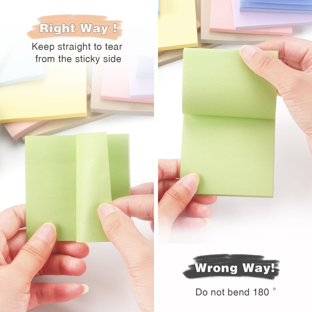 OSBOO Sticky Notes 3x3 Inch 12 Pack Pastel Colors, 50 Sheets/Pad