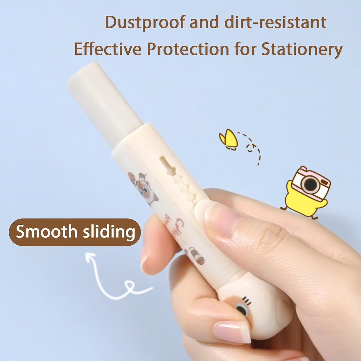4PCS Retractable Cat Pencil Erasers, Cute Cartoon Eraser Set in 4 Colors
