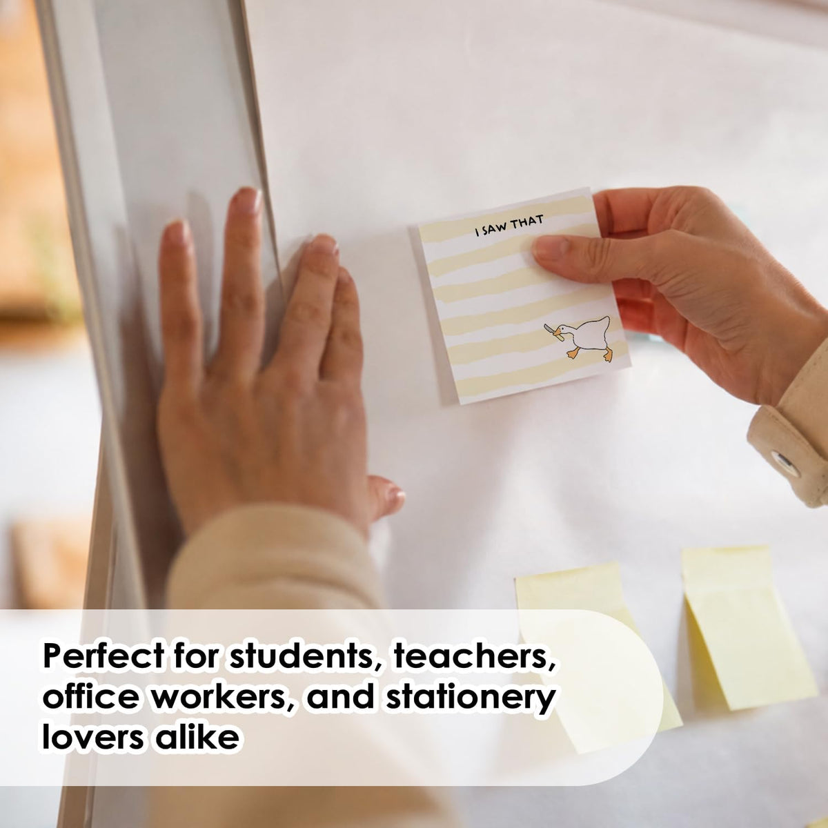 Funny Sticky Notes 3x3, Cute Goose Sticky Notes 4 Pads, Sarcastic Office Gifts Self-Stick Notepads for Work School Study