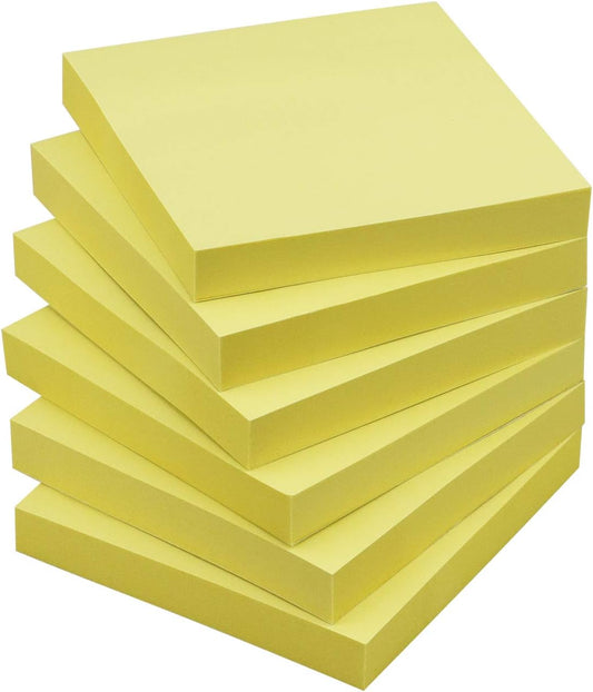 OSBOO Sticky Notes 3x3 with Bright Colors, 6 Pads 100 Sheets/Pad (Yellow)