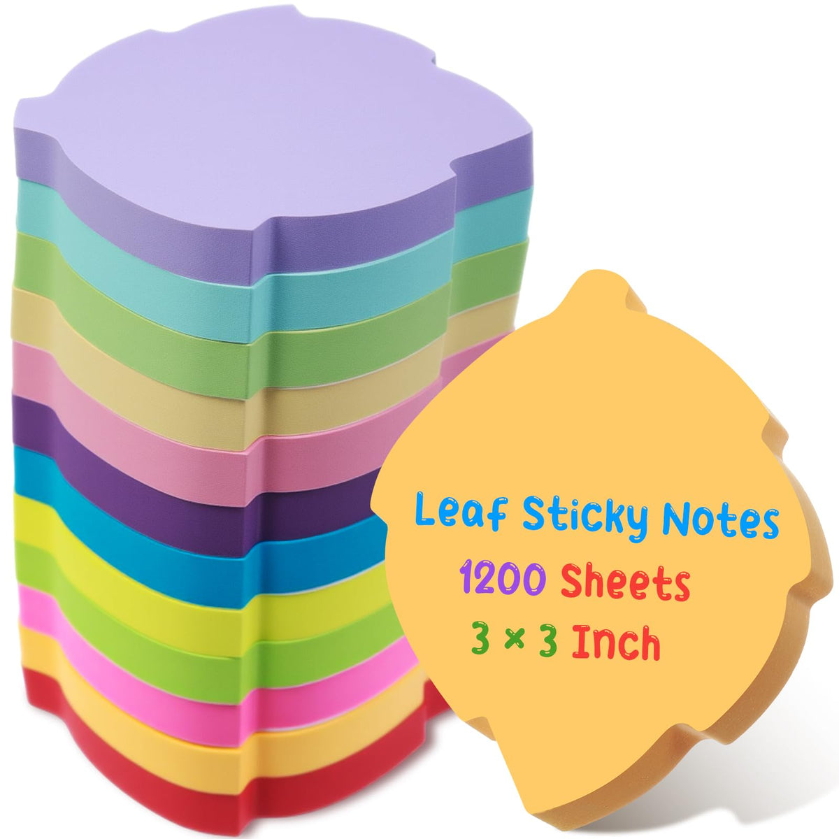 Leinuosen 12 Pack Flower Sticky Notes Bulk 3 Inch, 100 Sheets/Pad