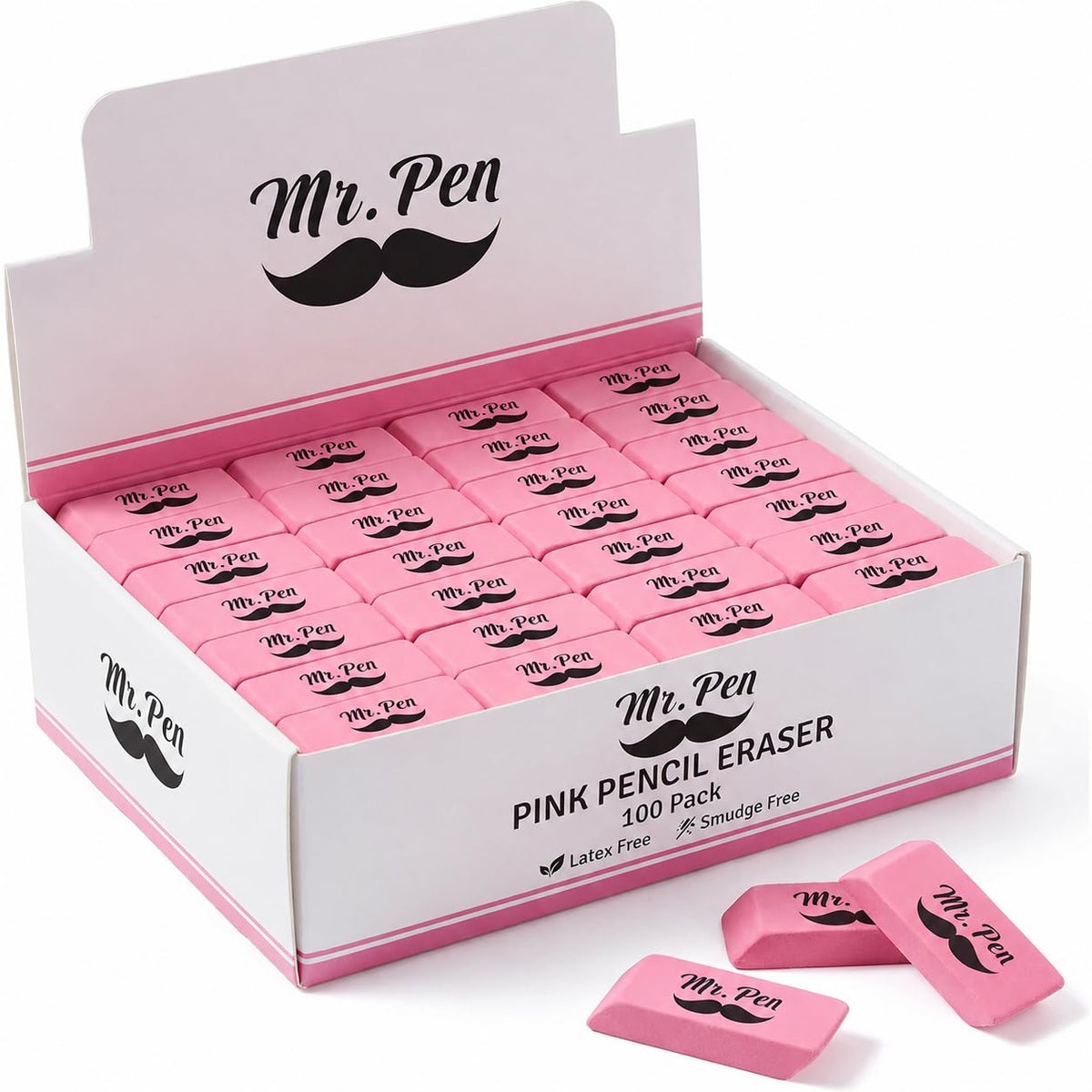 Mr. Pen- Pencil Eraser, 12 Pack, Pastel Colors