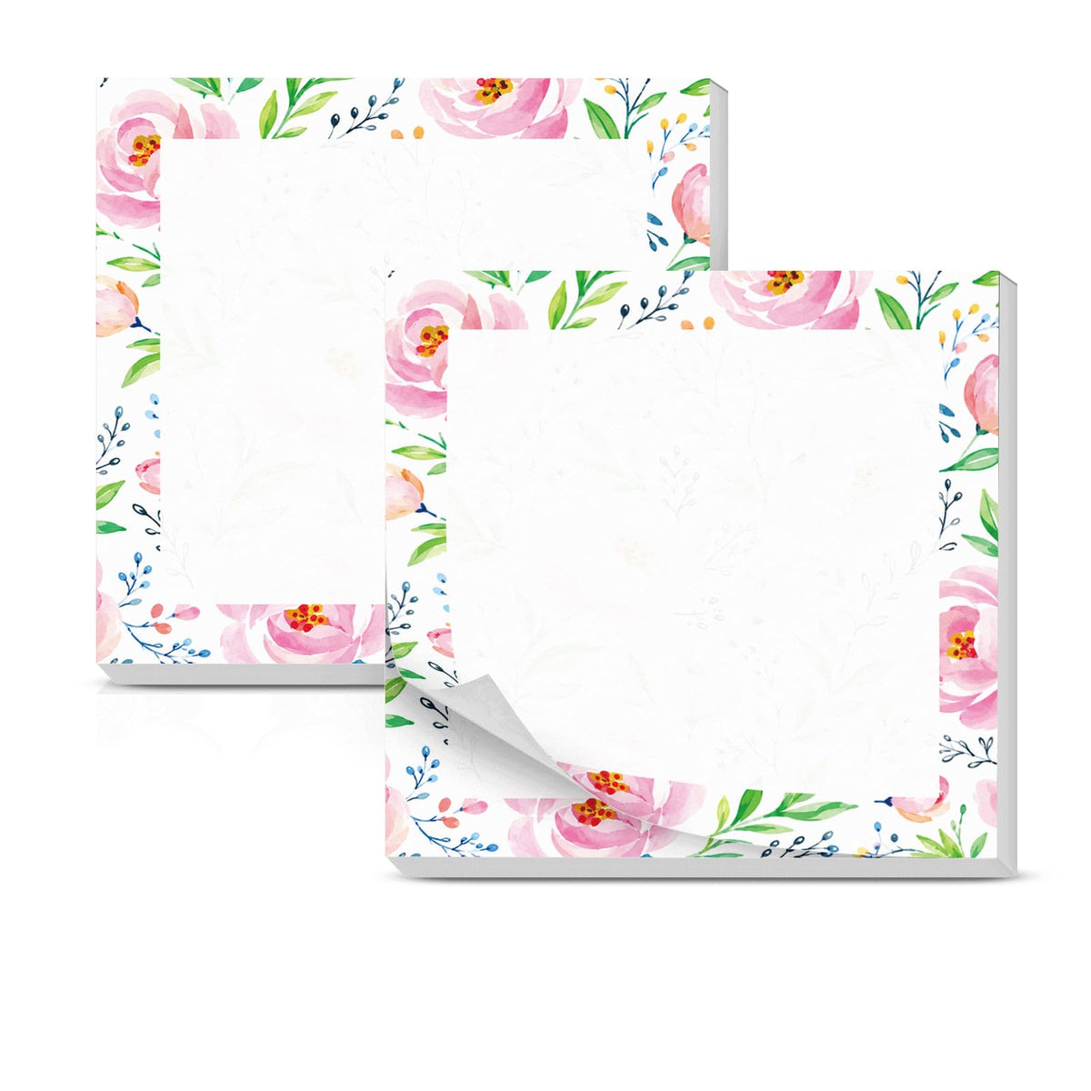 Cute Sticky Notes 3 x 3 Inch, 2 Pack Sticky Note Pads, 50 Sheets Per Pad, Self Stick Memo Pads for Office Supplies, School Supplies, Home Office Pink Bow