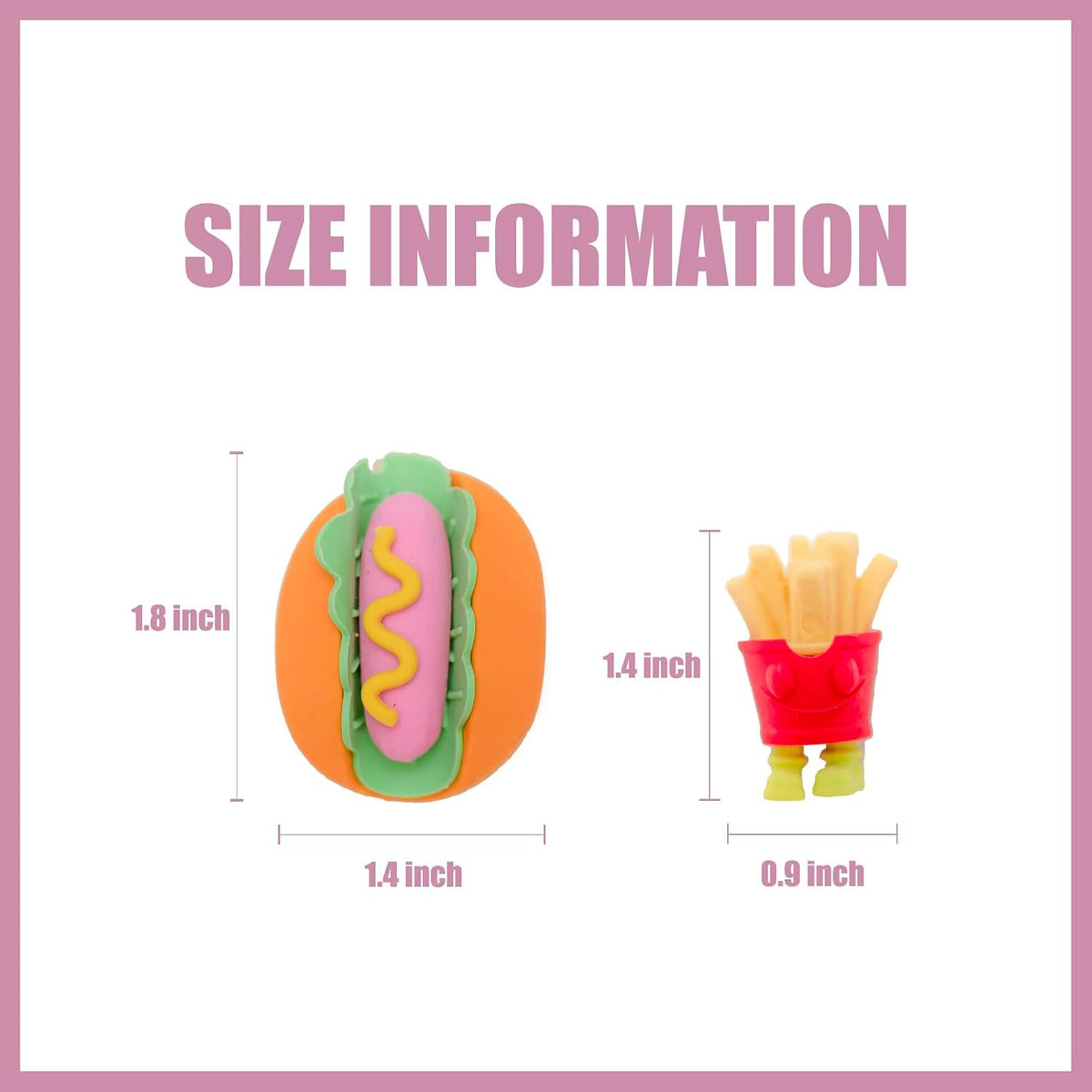 30Pcs 3D Food Erasers for Kids, All are Food Styles, Random Desktop Pets Toys Gifts, Mini Puzzle Classroom Rewards, Kids Party Favors Back to School Supplies