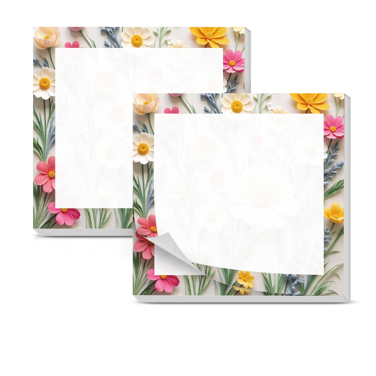 Cute Sticky Notes 3 x 3 Inch, 2 Pack Sticky Note Pads, 50 Sheets Per Pad, Self Stick Memo Pads for Office Supplies, School Supplies, Home Office Pink Bow