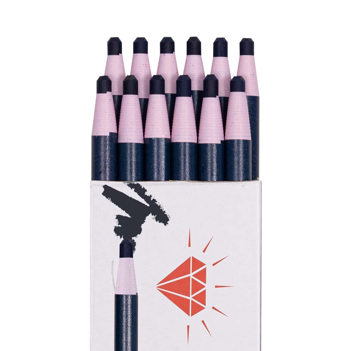 HOMSSEM 12-Pack Multi-Surface China Marker & Peel Off Grease Pens -Black