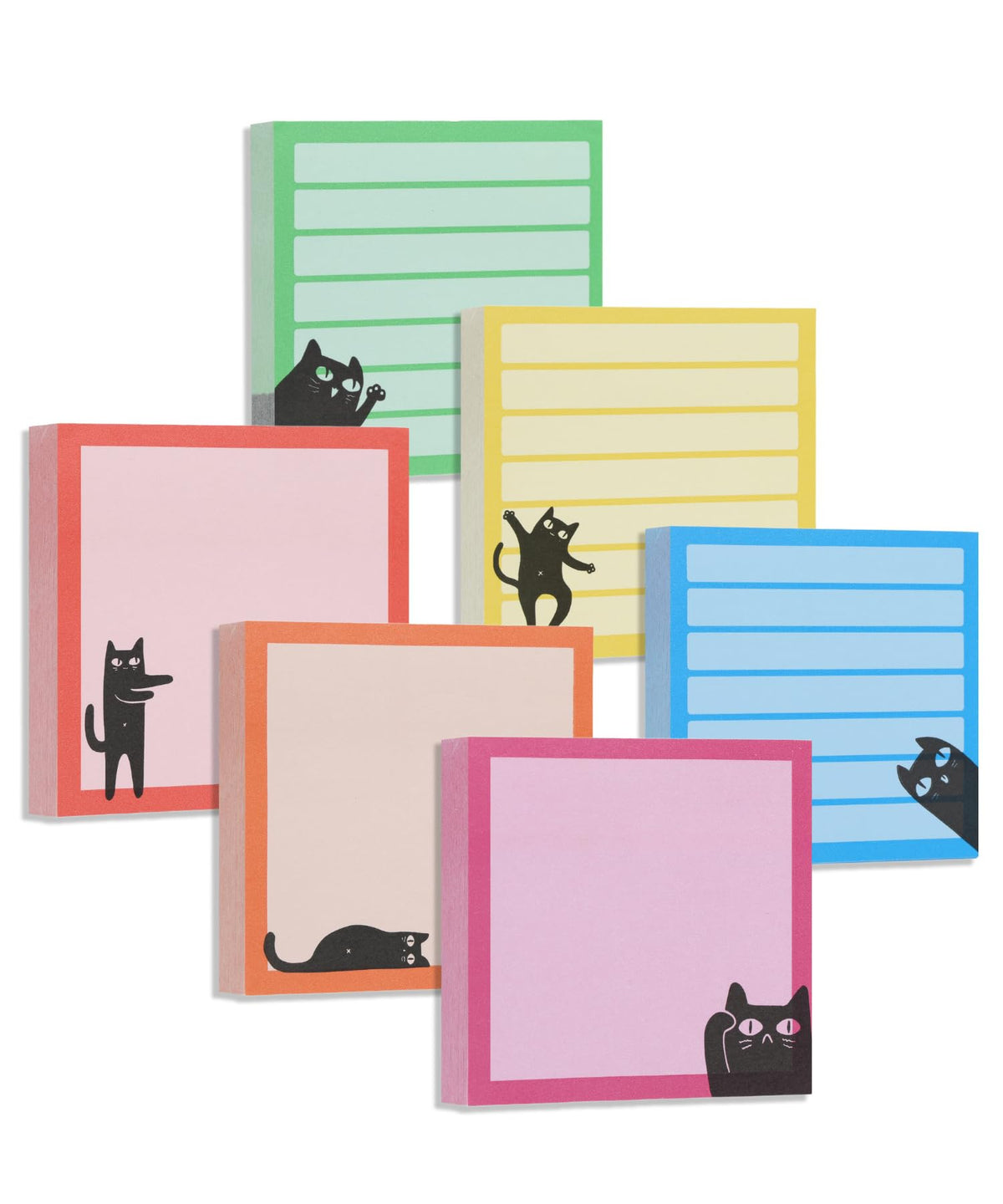 Mr. Pen- Black Cat Sticky Notes Set Bulk, 3" x 3", 12 Pads, 900 Sheets