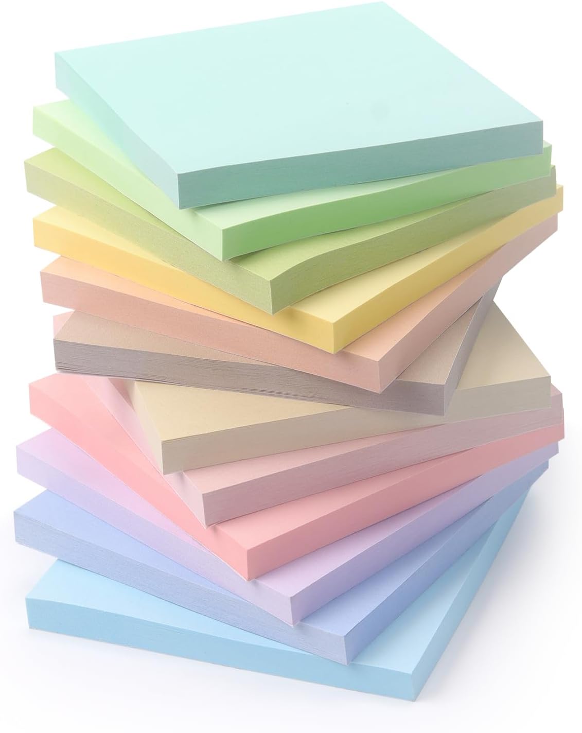 OSBOO Sticky Notes 3x3 Inch 12 Pack Pastel Colors, 50 Sheets/Pad