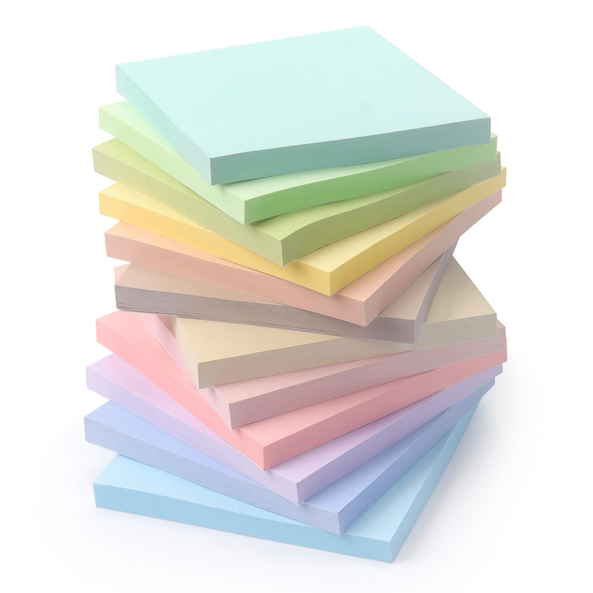 OSBOO Sticky Notes 3x3 Inch 12 Pack Pastel Colors, 50 Sheets/Pad