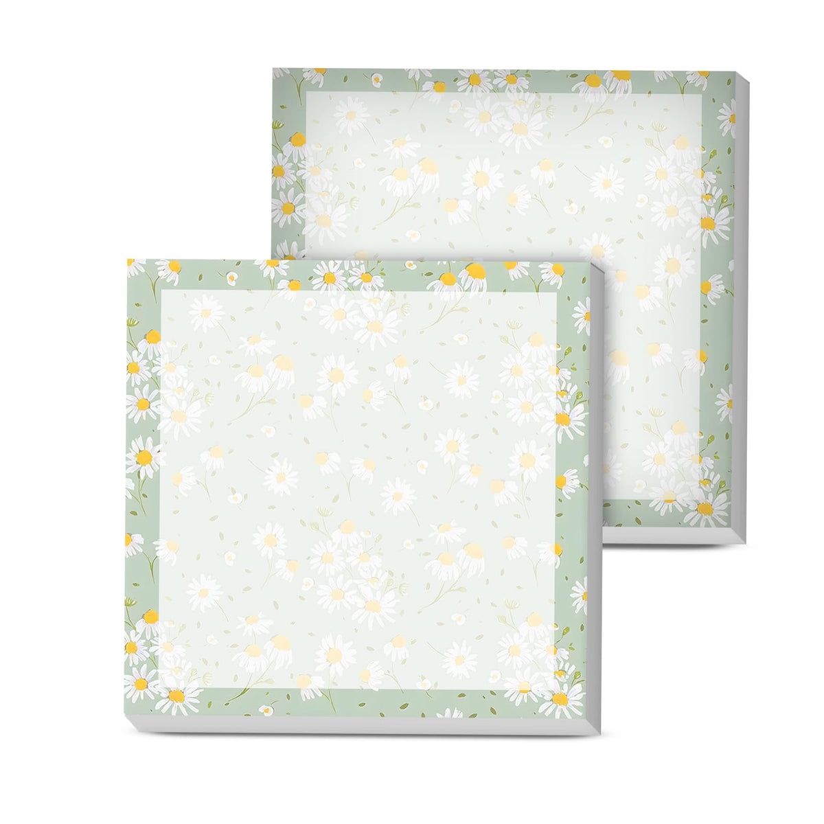 Sticky Notes, 2 Pads, 3x3 inches, Cute Colorful Fun Self-Stick Note Pads, Easy Post, Strong Adhesive Notepad Simple Daisy Flowers