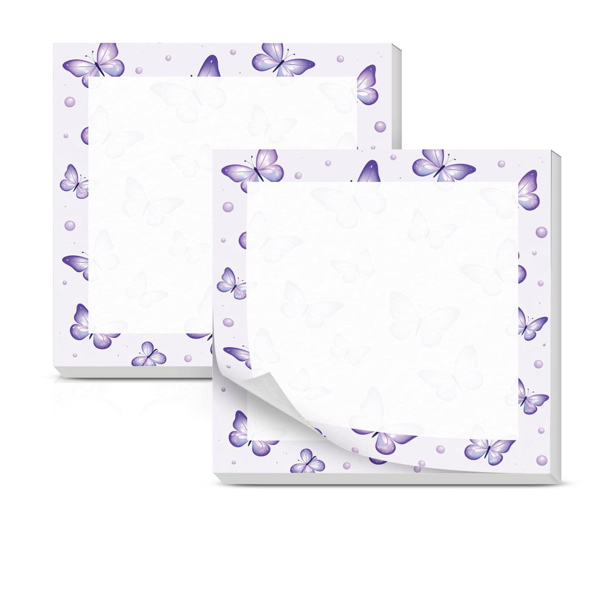 Cute Sticky Notes 3 x 3 Inch, 2 Pack Sticky Note Pads, 50 Sheets Per Pad, Self Stick Memo Pads for Office Supplies, School Supplies, Home Office Pink Bow