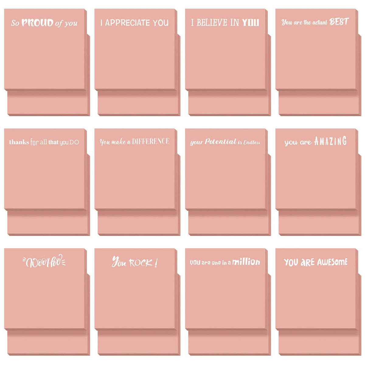 Yinder 24 Pcs Inspirational Sticky Notes Gifts, Appreciation, Multicolor