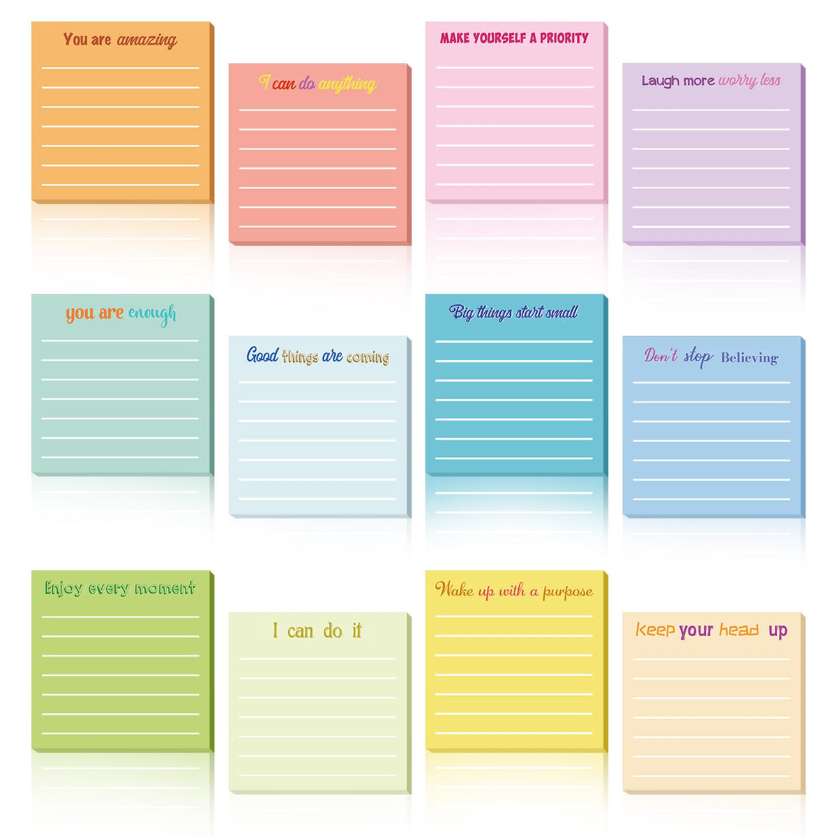 Yinder 24 Pcs Inspirational Sticky Notes Gifts, Appreciation, Multicolor