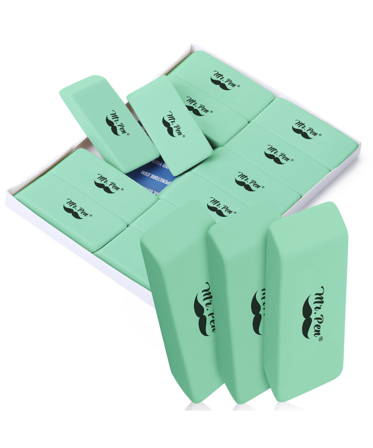 Mr. Pen- Pencil Eraser, 12 Pack, Pastel Colors