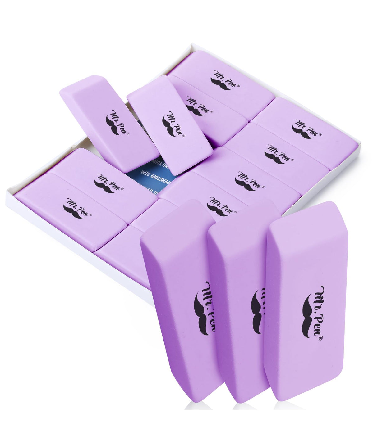 Mr. Pen- Pencil Eraser, 12 Pack, Pastel Colors