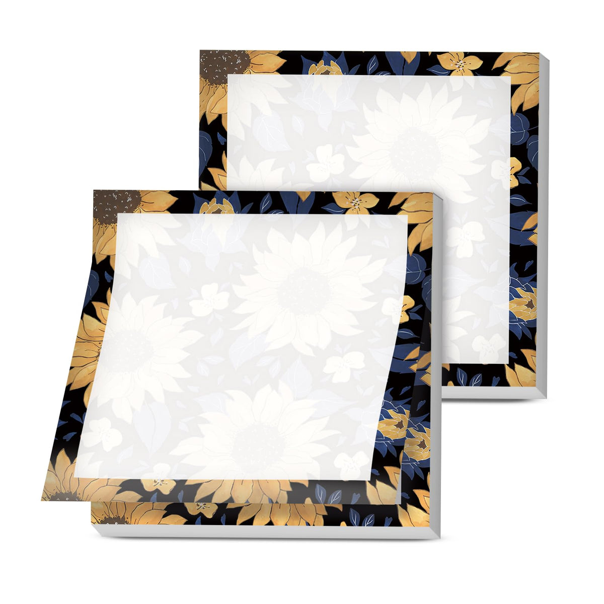 Sticky Notes, 2 Pads, 3x3 inches, Cute Colorful Fun Self-Stick Note Pads, Easy Post, Strong Adhesive Notepad Neutral Wildflowers