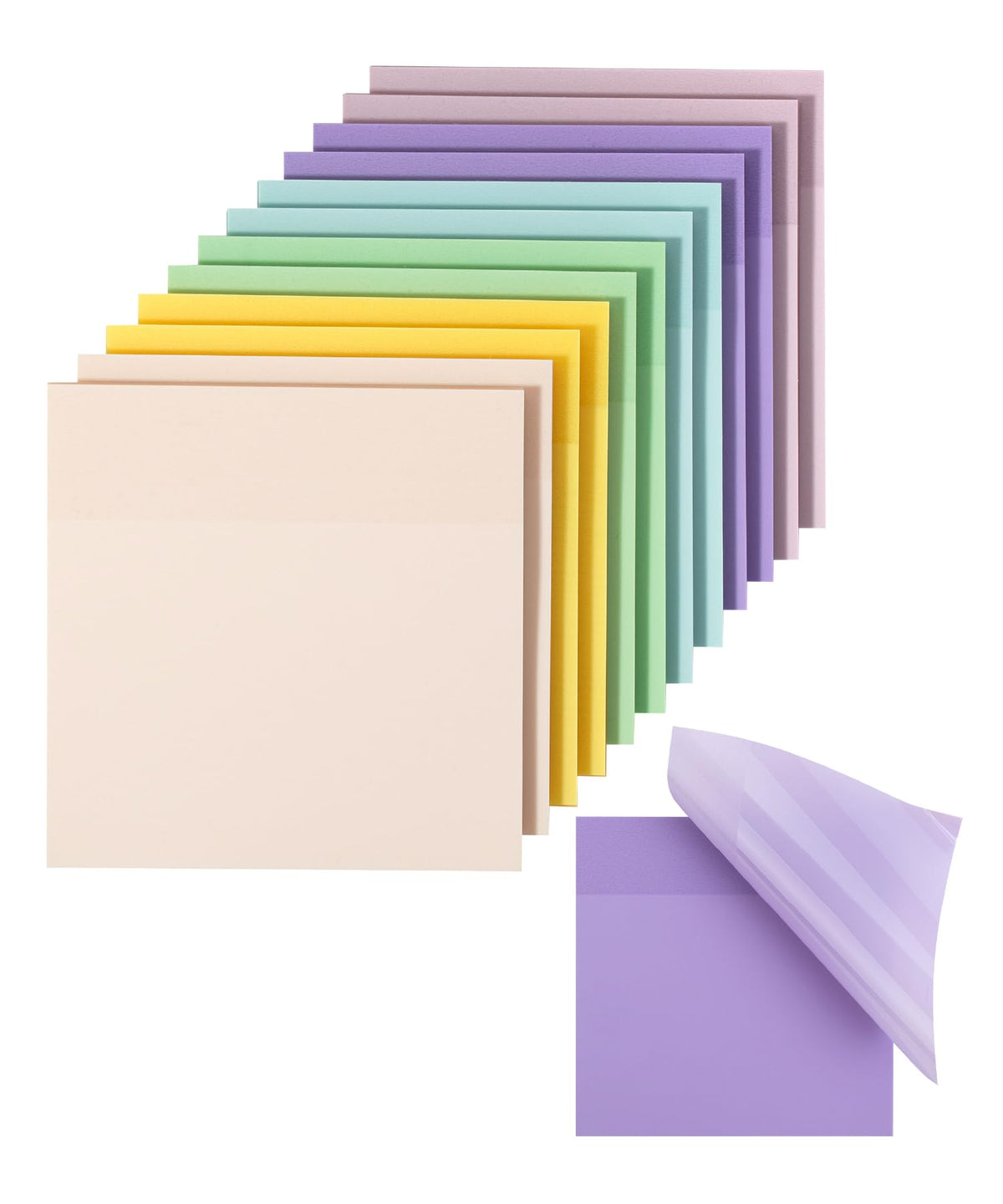 Mr. Pen- Transparent Sticky Notes, 3" x 3", 12 Pads, 600 Sheets