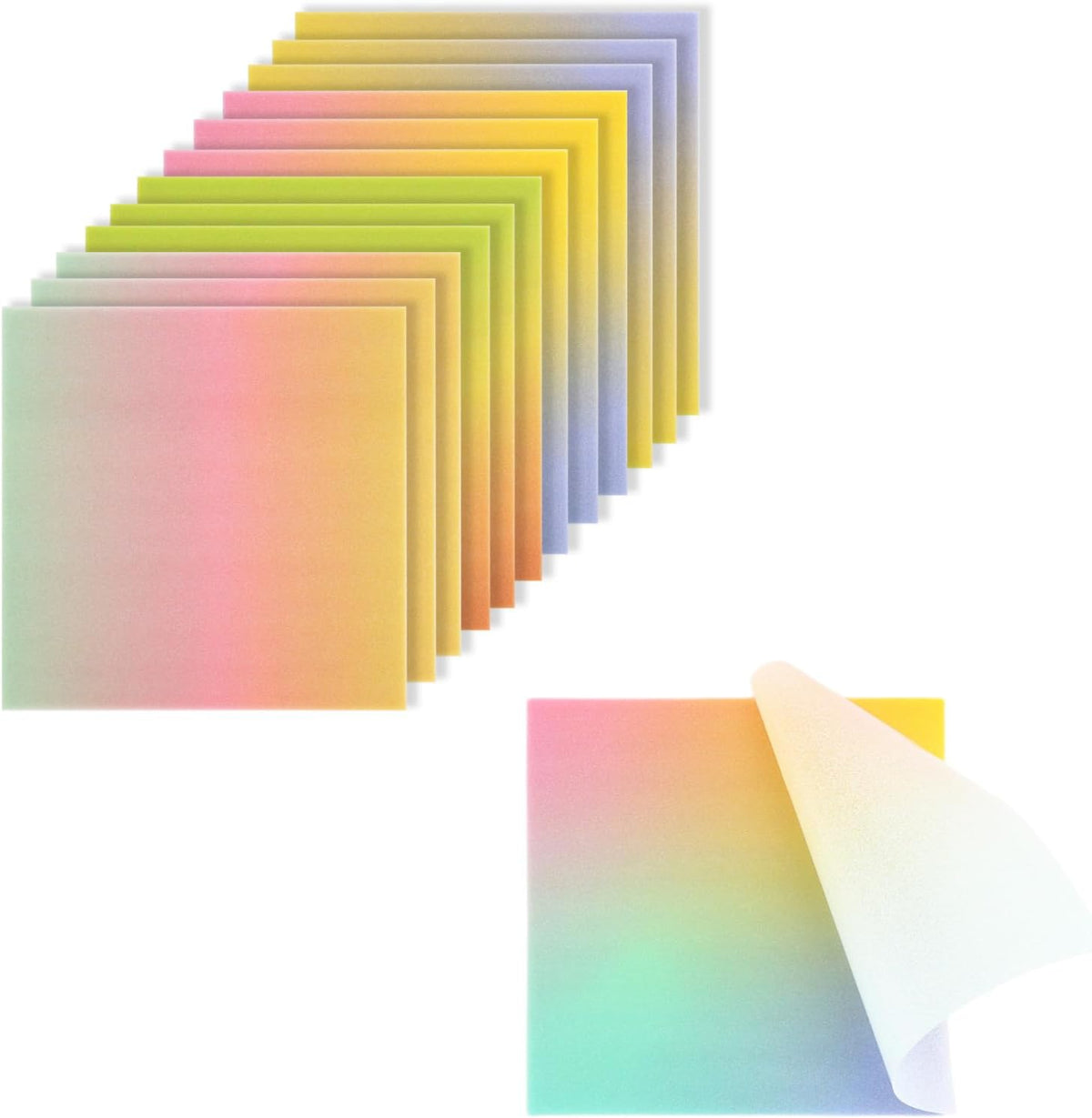 Mr. Pen- Transparent Glitter Sticky Notes, 3”x3”, 12 Pads, 600 Sheets