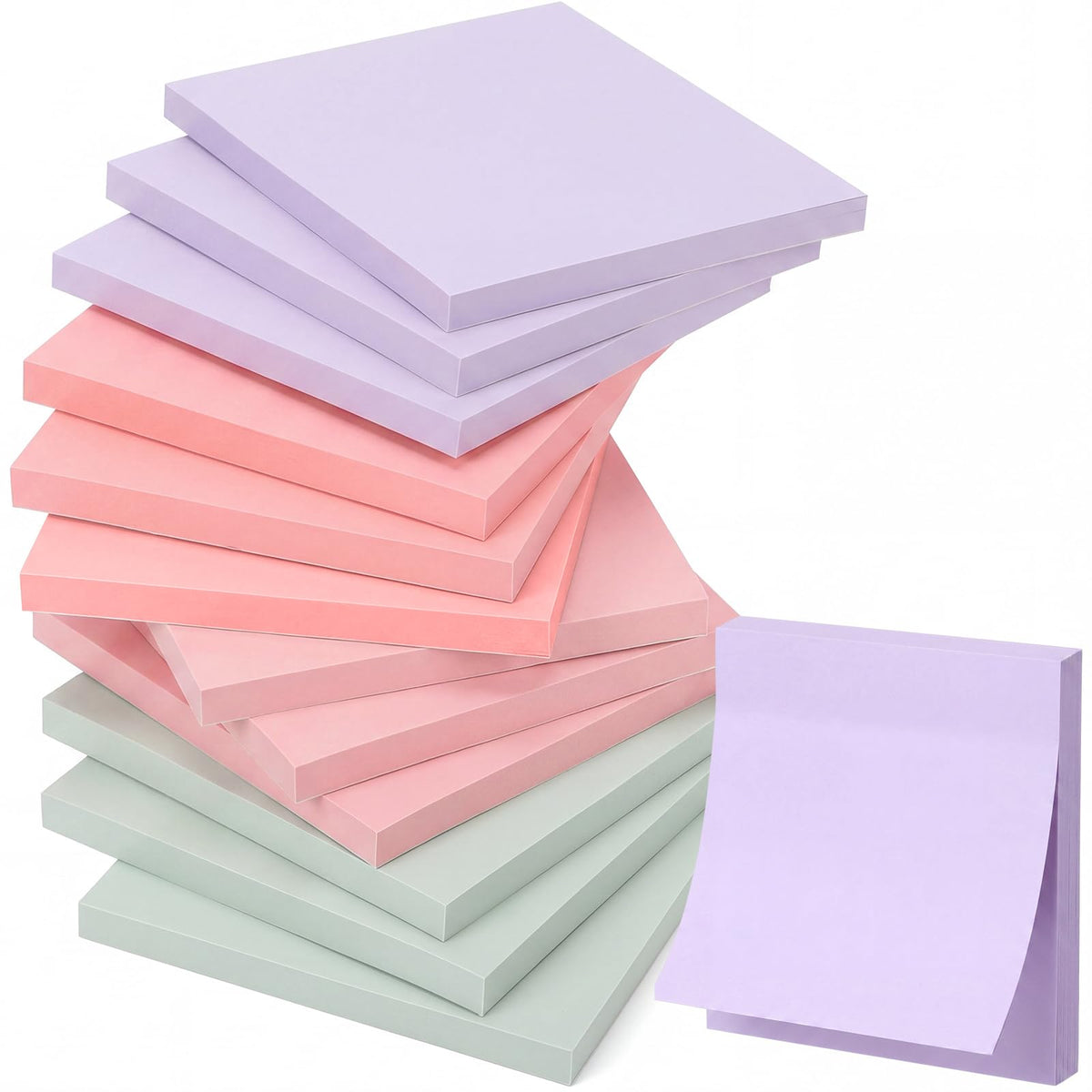 Thenshop 12 Pads Sage Green Sticky Notes 3x3 50 Sheets