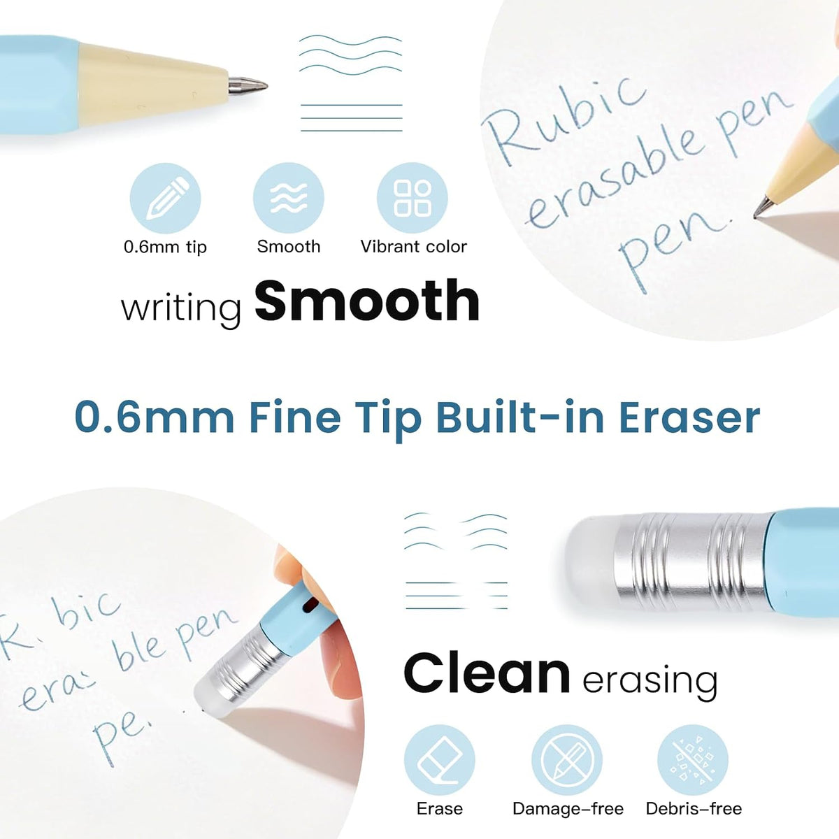 RUBIC 0.6mm Erasable Pens 9 Forest Reverie, School & Planner