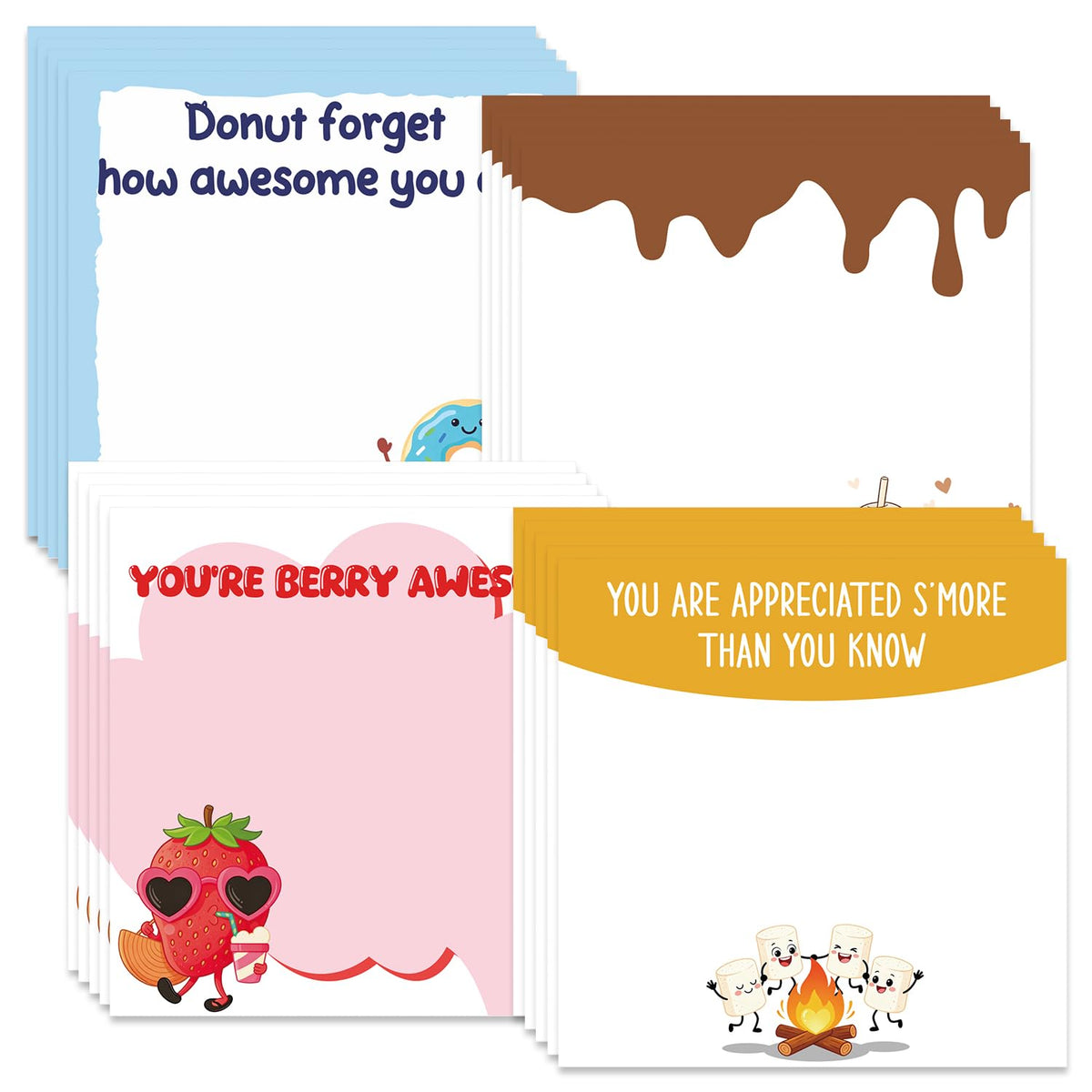 Pink Blue Aesthetic Sticky Notes 3x3 Gifts for Students 9-Pack