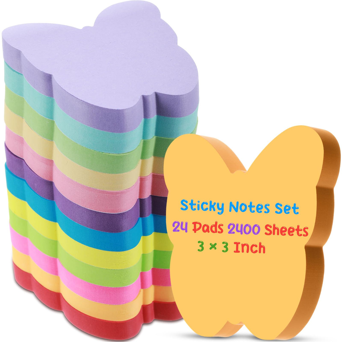 Leinuosen 12 Pack Flower Sticky Notes Bulk 3 Inch, 100 Sheets/Pad