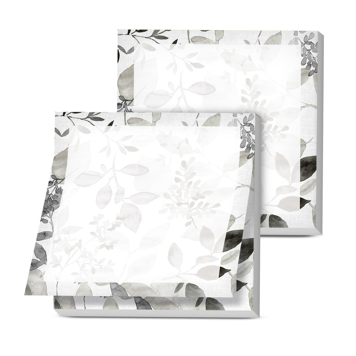 Sticky Notes, 2 Pads, 3x3 inches, Cute Colorful Fun Self-Stick Note Pads, Easy Post, Strong Adhesive Notepad Neutral Wildflowers