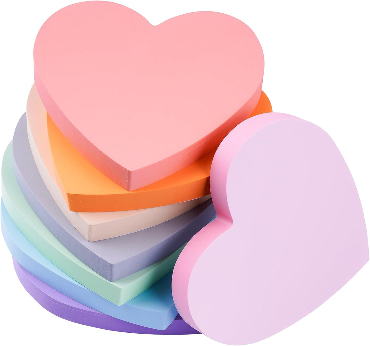 Heart Sticky Notes 640 Sheets, 8 Pads Cute Heart Shaped Post it Notes