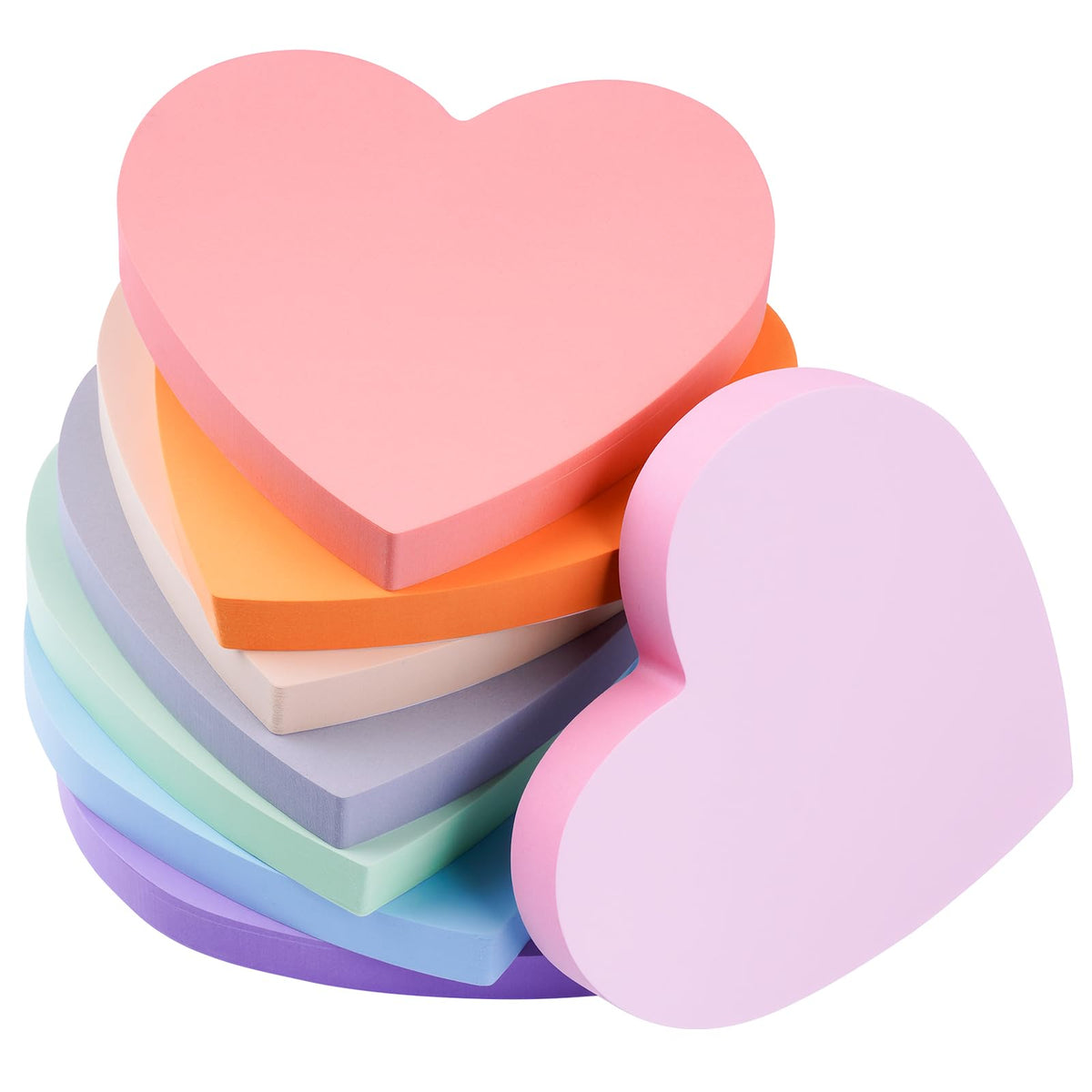 Heart Sticky Notes 640 Sheets, 8 Pads Cute Heart Shaped Post it Notes