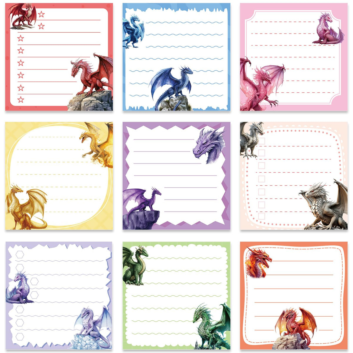 Funny Cat Sticky Notes 3x3 Gifts Cat Lovers 9-Pack