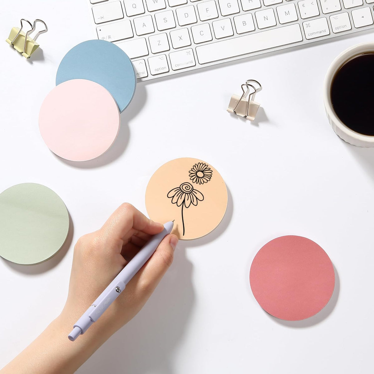 Mr. Pen- Round Sticky Notes, 2.8" Diameter, 12 Pads, 720 Sheets, Colorful