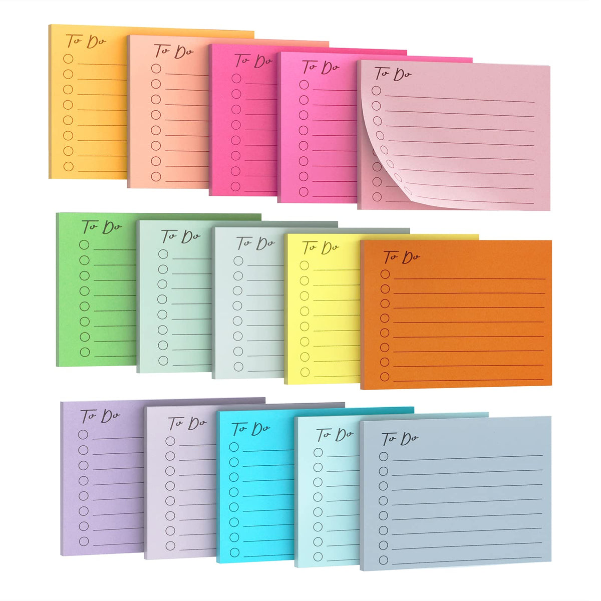 10 Pack to Do List Lined Sticky Notes 3x4 Inch 500 Sheets