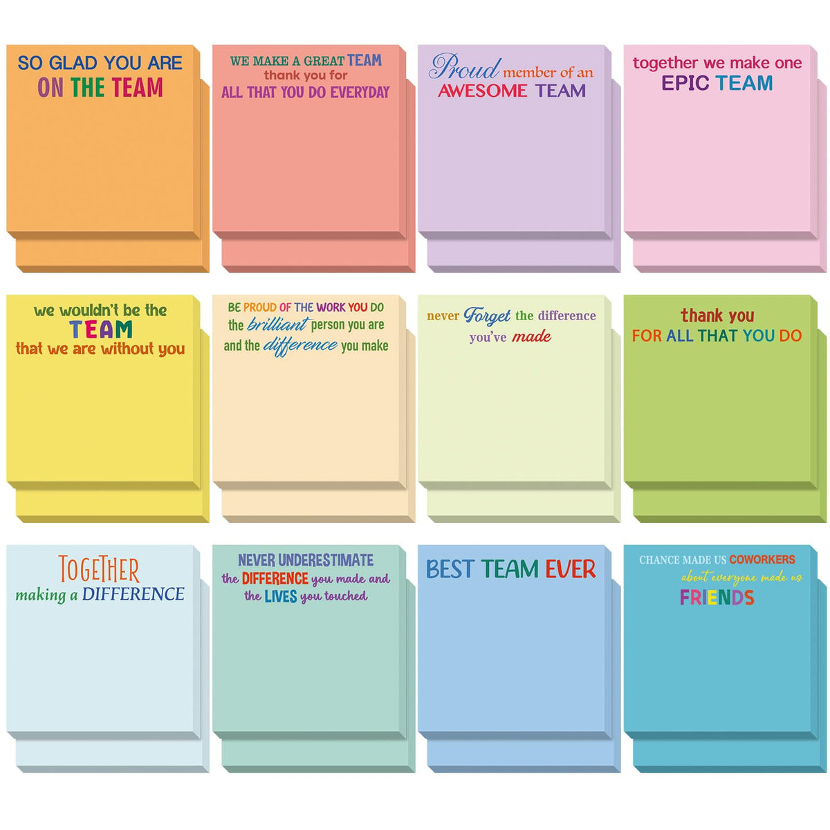 Yinder 24 Pcs Inspirational Sticky Notes Gifts, Appreciation, Multicolor
