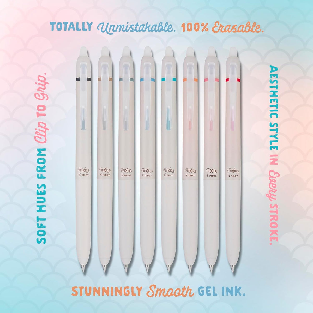 PILOT FriXion Waai Erasable Gel Ink Pens 0.5mm, Assorted Color Inks, 8-Pack