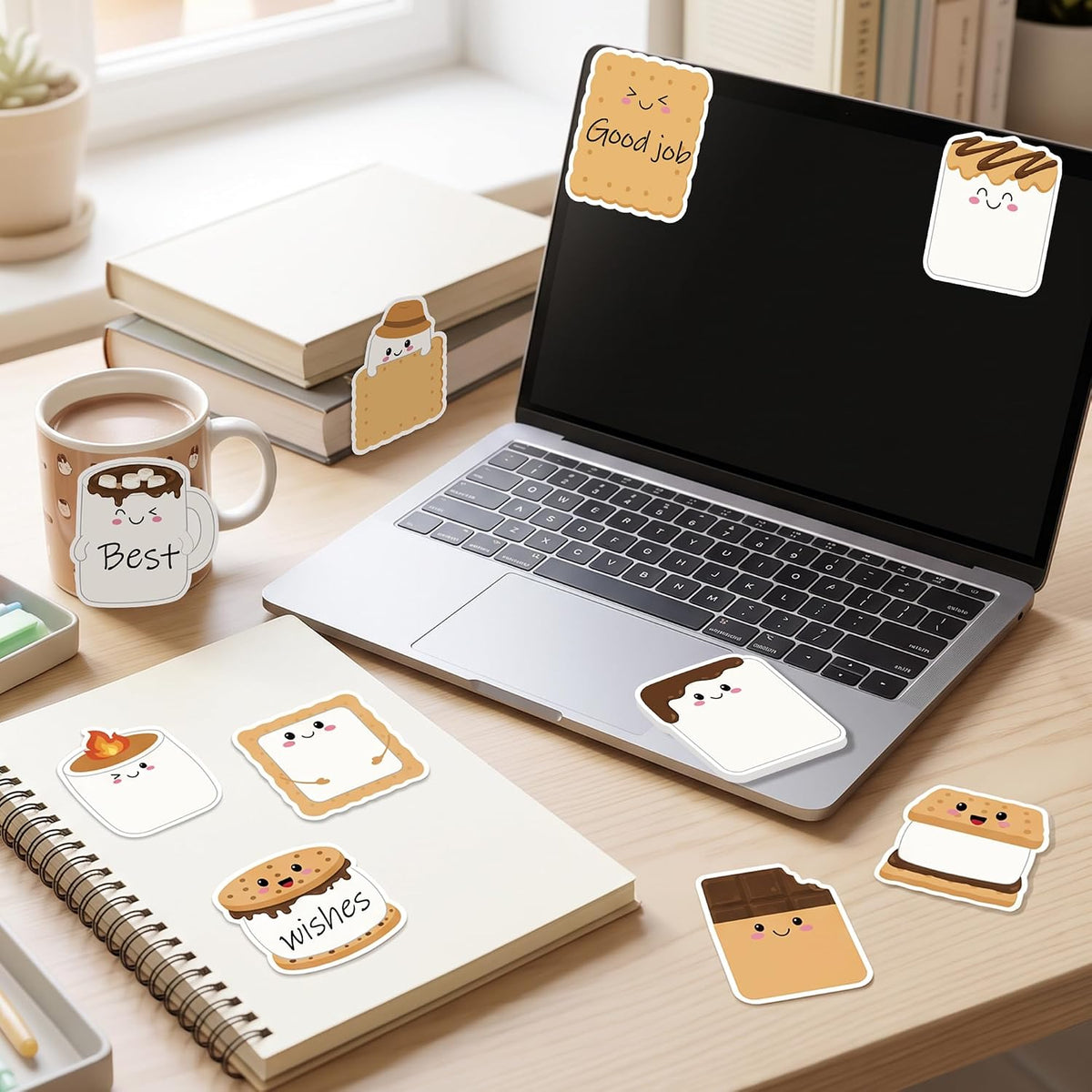 CJiangpo 30Pcs Marshmallow Funny Sticky Notes Pads Camping Party Favors