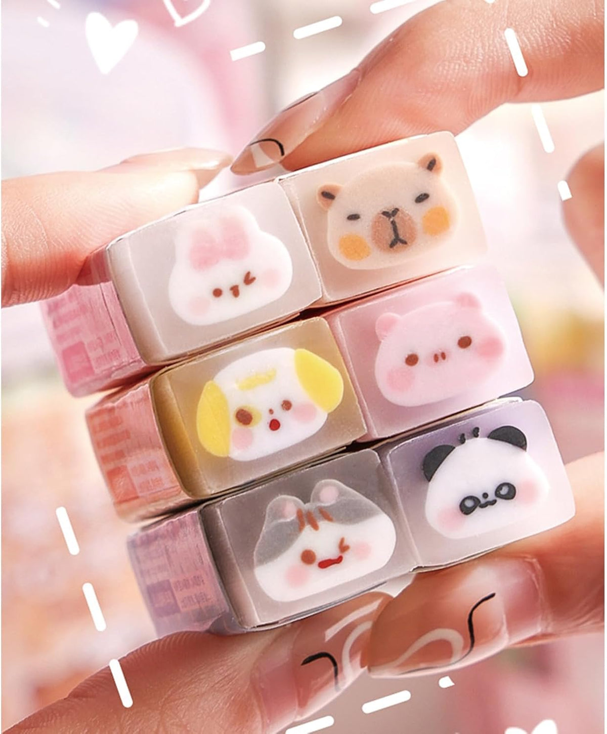 30 Pcs Cute Erasers Cartoon Animal Eraser Kawaii 3D Erasers Pencil Eraser for Students Girls Boys Women School Office Supplies Small Eraser Gift Pack (Animal)