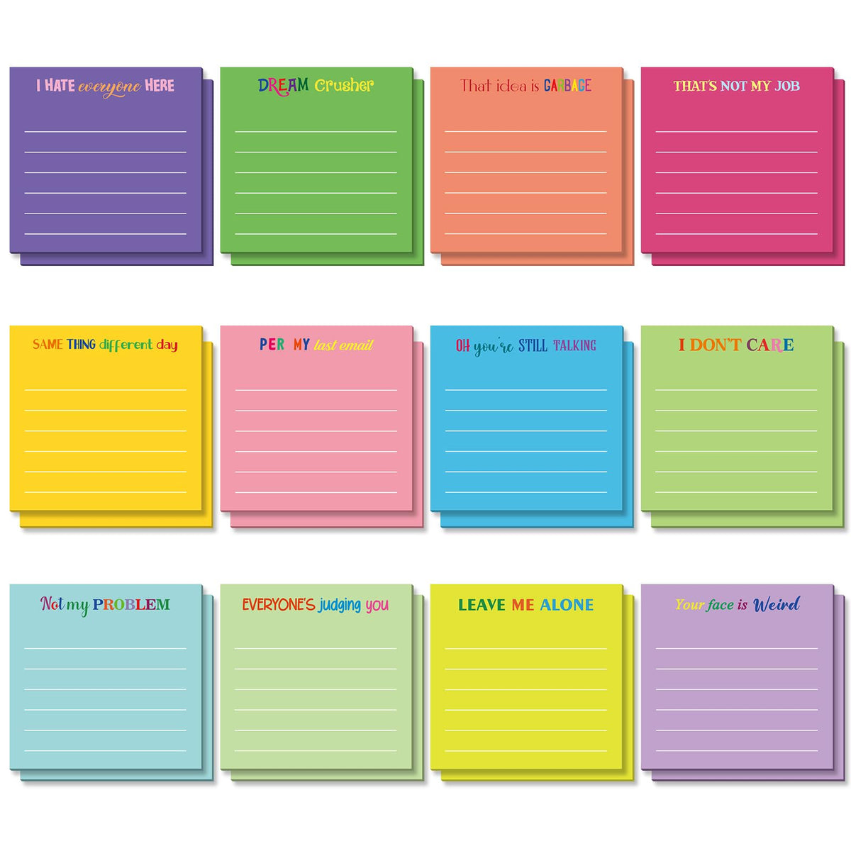 Yinder 24 Pcs Inspirational Sticky Notes Gifts, Appreciation, Multicolor