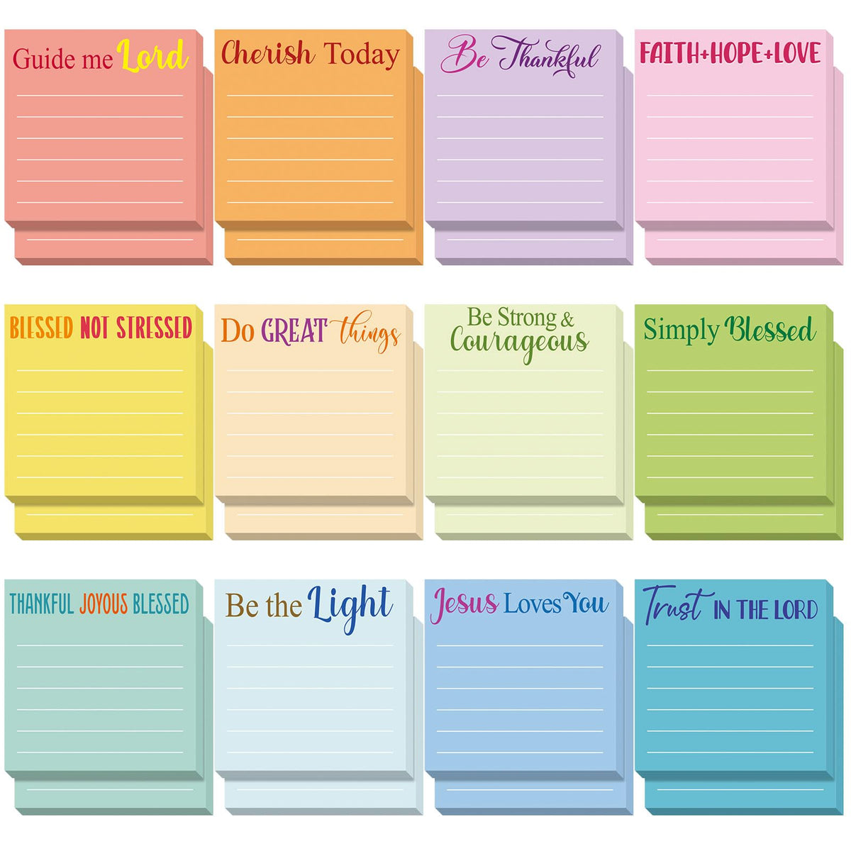 Yinder 24 Pcs Inspirational Sticky Notes Gifts, Appreciation, Multicolor