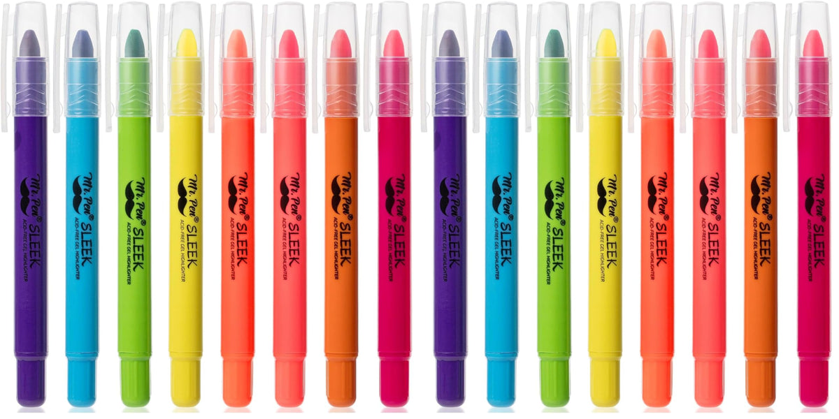 Mr. Pen- No Bleed Gel Highlighters, Vibrant Colors, 8 Pack