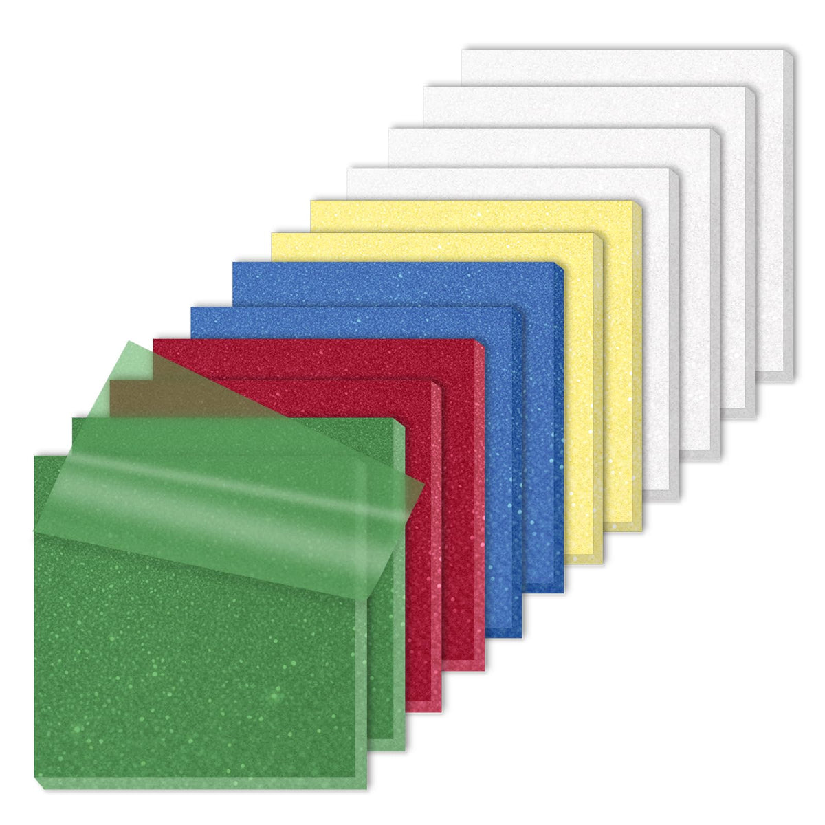 Transparent Sticky Notes Glitter 3"X3" 600 Sheets PET Dreamy Violet 12 Pads