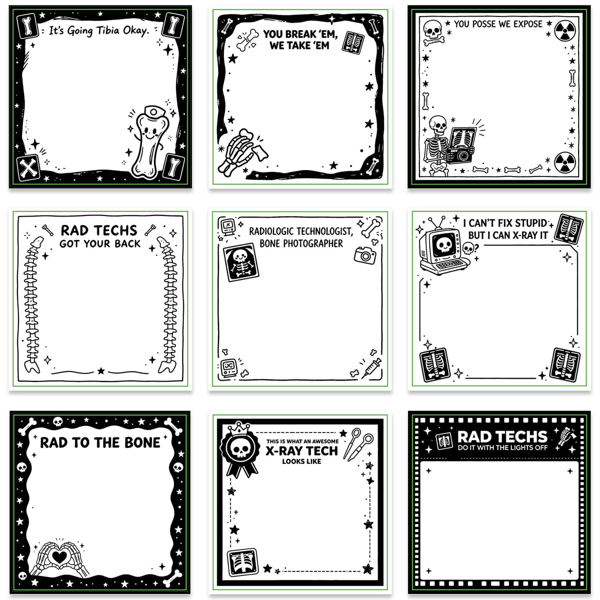 Inspirational Sticky Notes 3x3 Gifts for Positive People 9-Pack