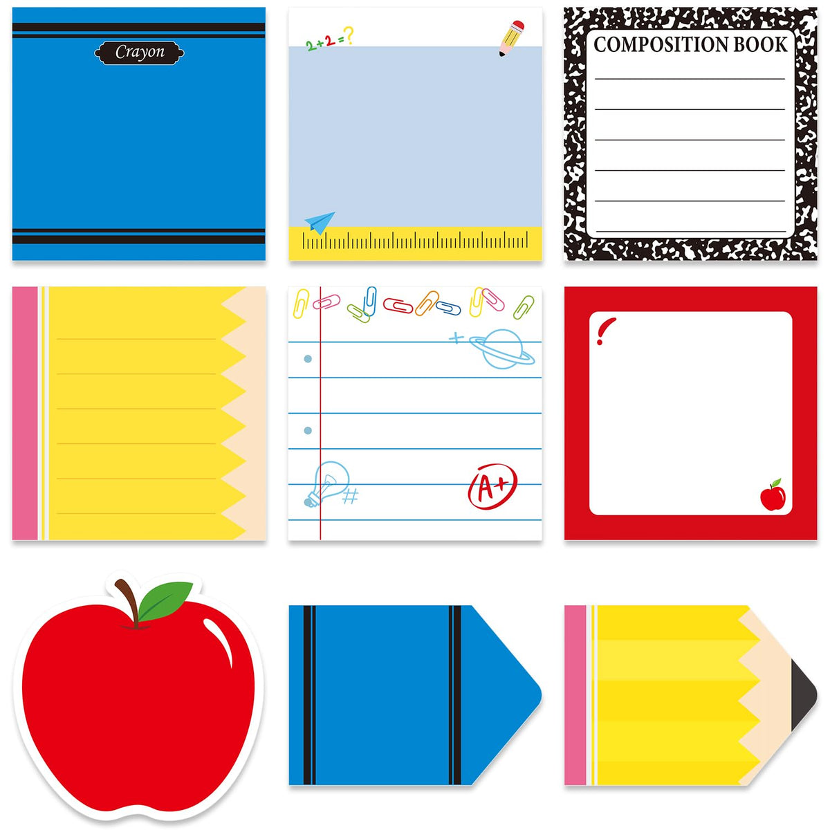 Frog Sticky Notes 3x3 Cute Animal Stationery 9-Pack