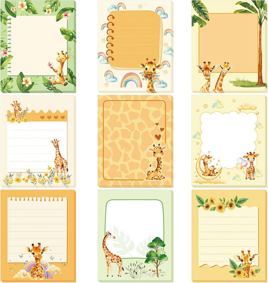 Sabary 9 Pads Cute Sticky Notes 3.15 x 3.94 Inch for School