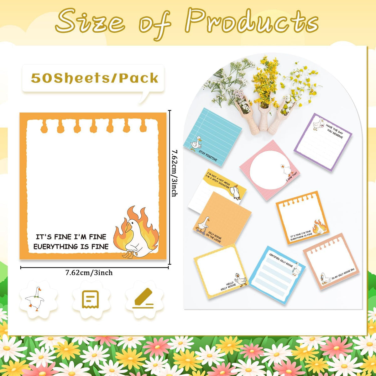 Funny Sticky Notes 3x3 Inch Silly Work Gag Gifts