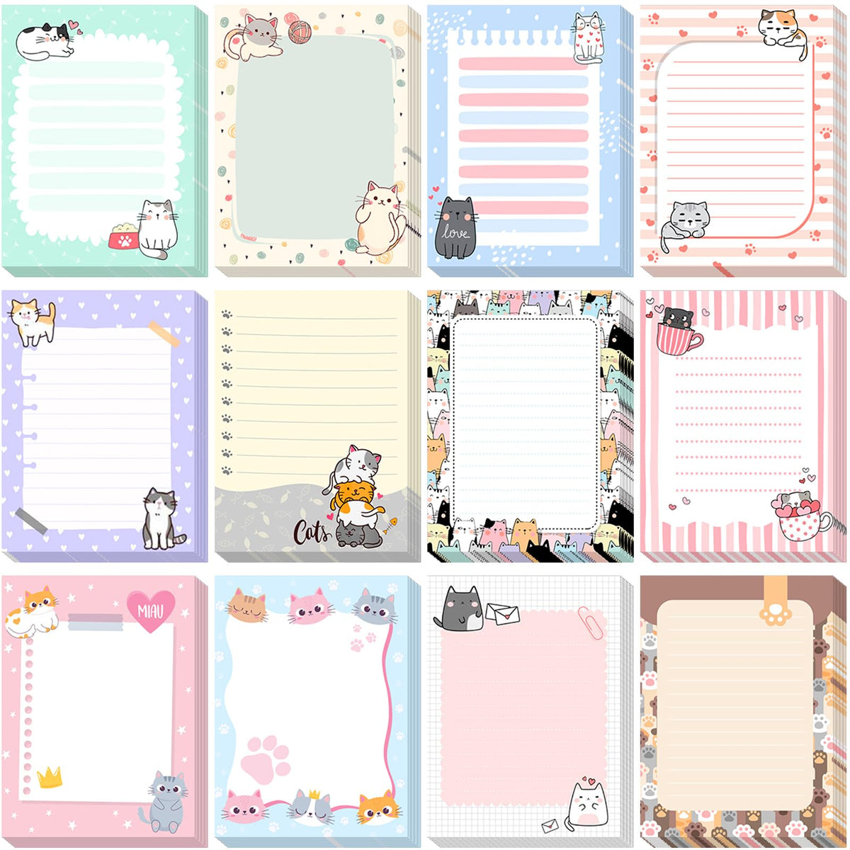 Chiisong 12 Pads Cute Sticky Notes Flower Sticky Notes