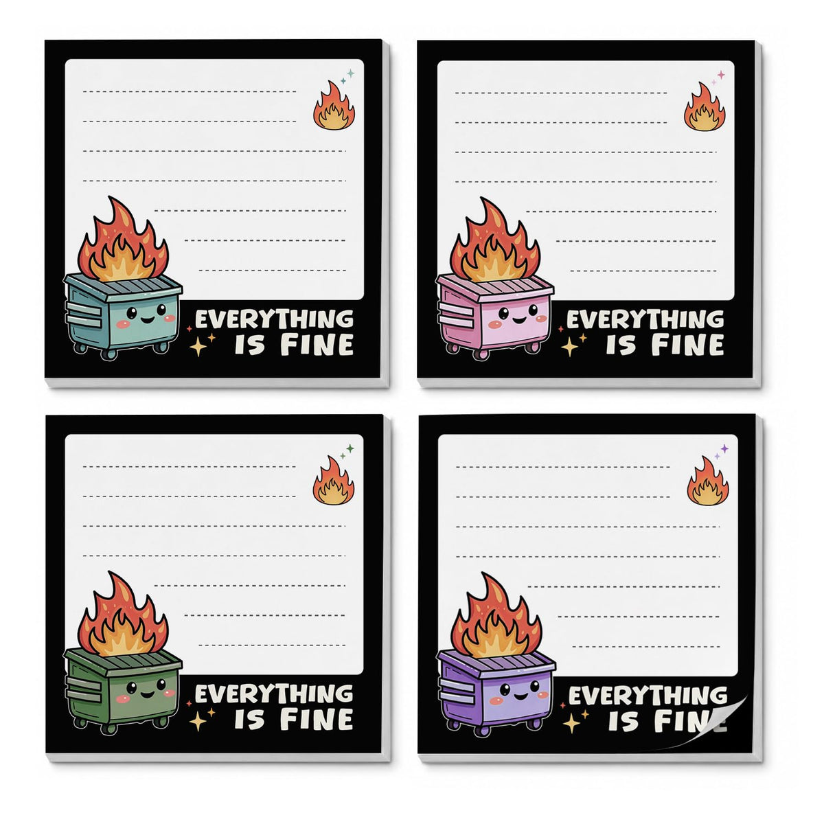 Funny Sticky Notes 3x3, Cute Goose Sticky Notes 4 Pads, Sarcastic Office Gifts Self-Stick Notepads for Work School Study