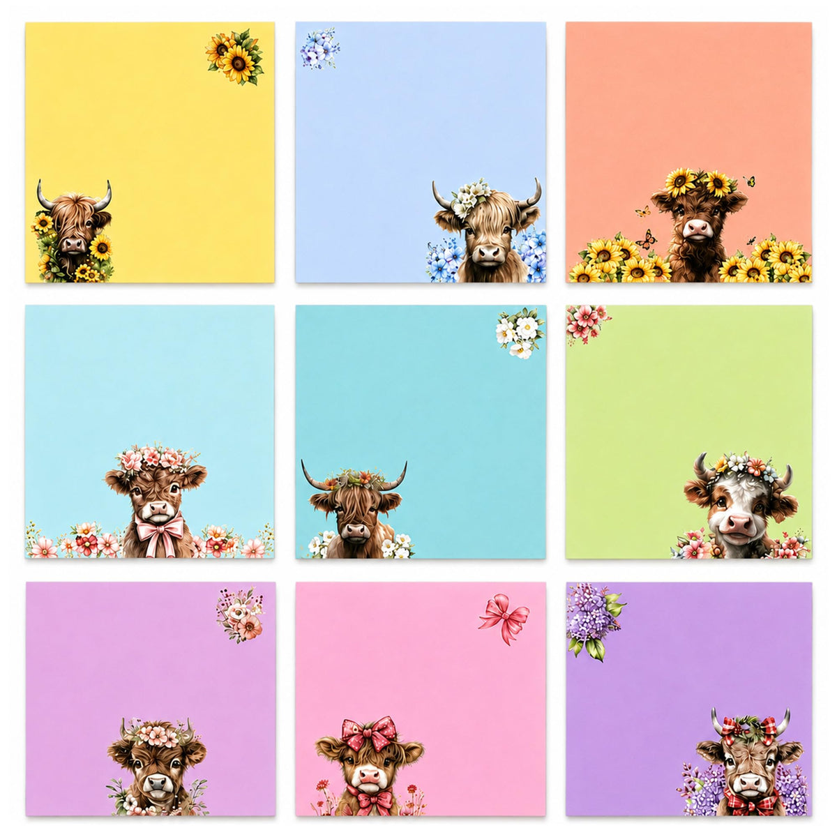 12 Pads Cute Sticky Notes - Kawaii Kitty Animal Note Pads Bulk, Fun Feline Cartoon Self-Adhesive Memo Tabs & Page Markers, Unique Stationery Gift for Veterinary Office, School & Party Supplies
