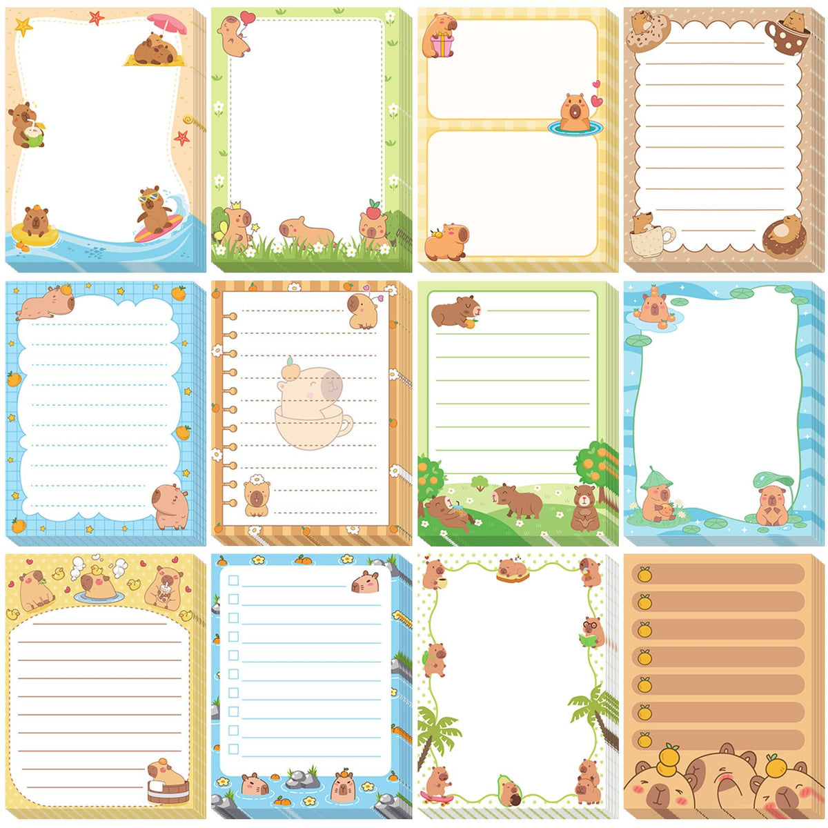 Chiisong 12 Pads Cute Sticky Notes Flower Sticky Notes