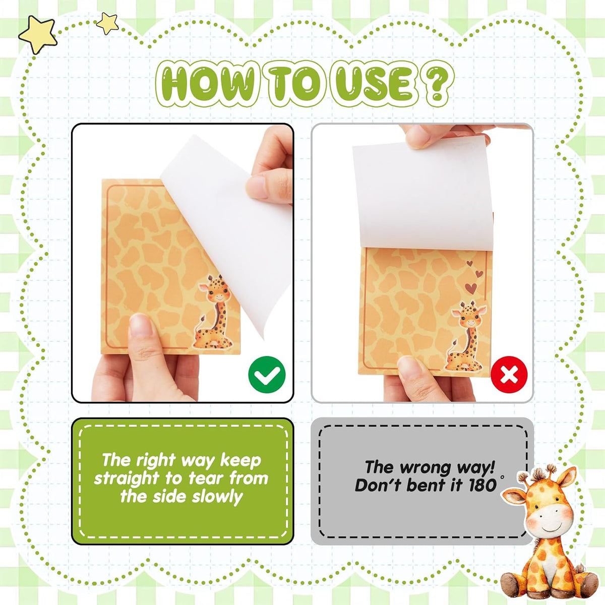 Sabary 9 Pads Cute Sticky Notes 3.15 x 3.94 Inch for School